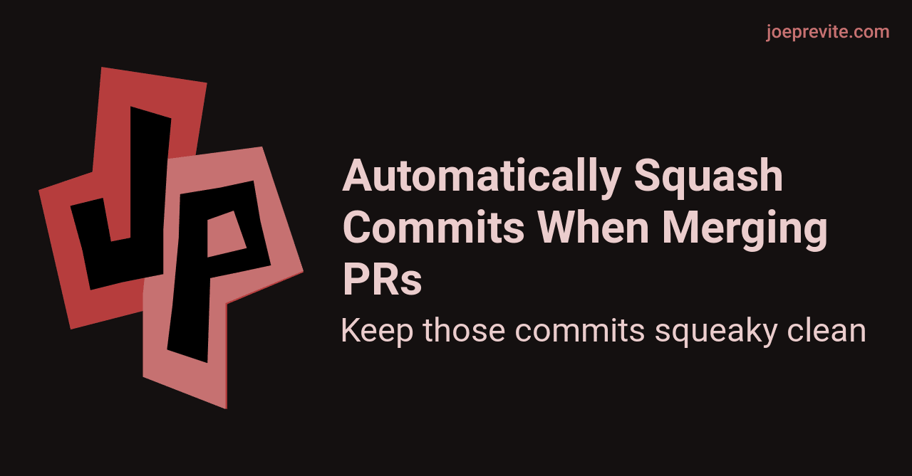 Automatically squash commits when merging prs
